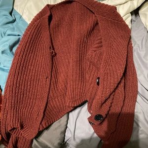 Red cardigan perfect for fall and winter